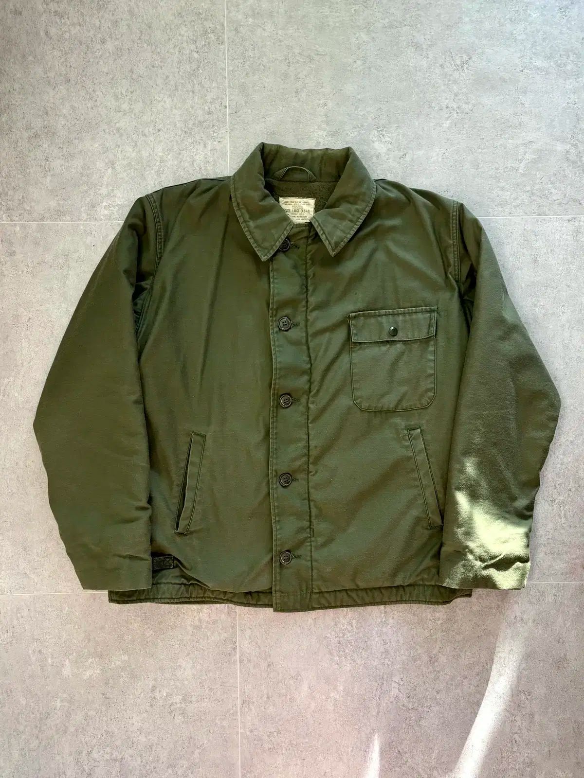 80 s 迷 海軍 A-2 デッキ ジャケット L 105