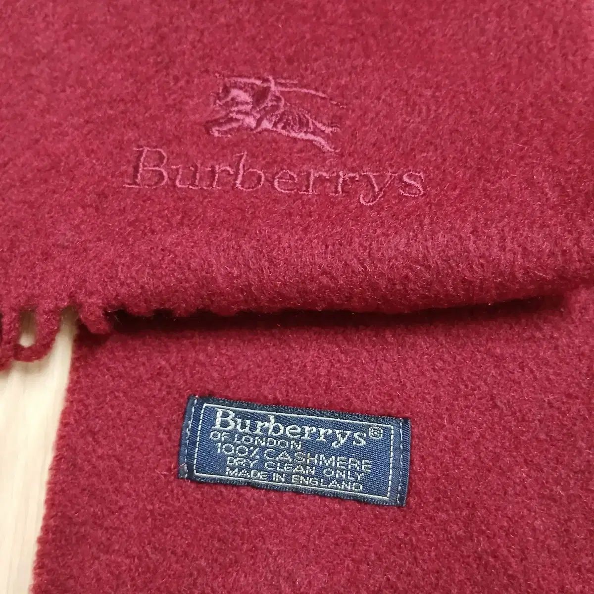 バーバリー カシミア マフラー バーガンディ