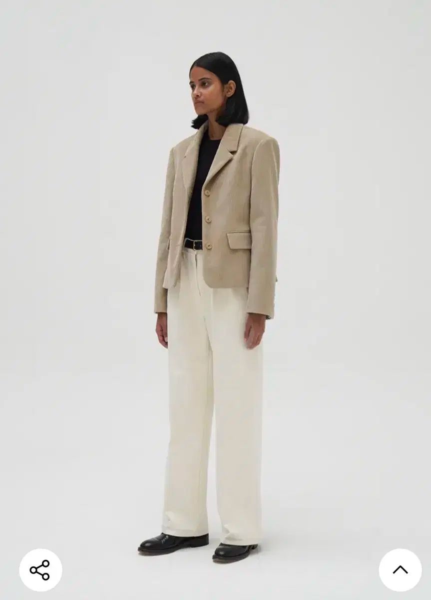 ルバ levar コーデュロイ クロップド ジャケット - ベージュ