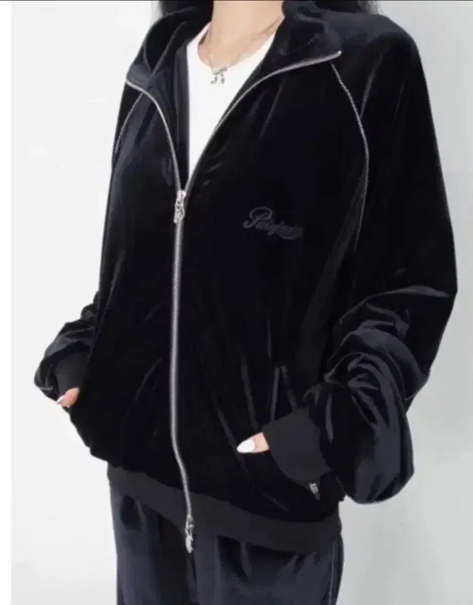 直接取引 み ペールジェイド オーバーサイズ ツアーベルベット トレーナー ジャケット ジップアップ