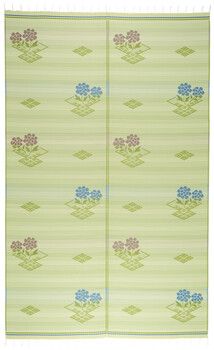 PP柄上敷き 本間8帖 水洗いOK 日本アトピー協会推薦品 ＃110 ムスビ 花柄 和テイスト