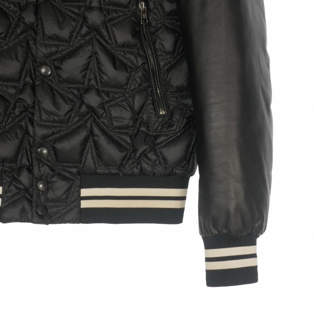 モンクレール MONCLER AUBURN レザー切替 ダウンジャケット スタジャン