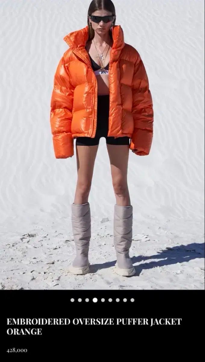 Leey 刺繍クロップパファージャケット