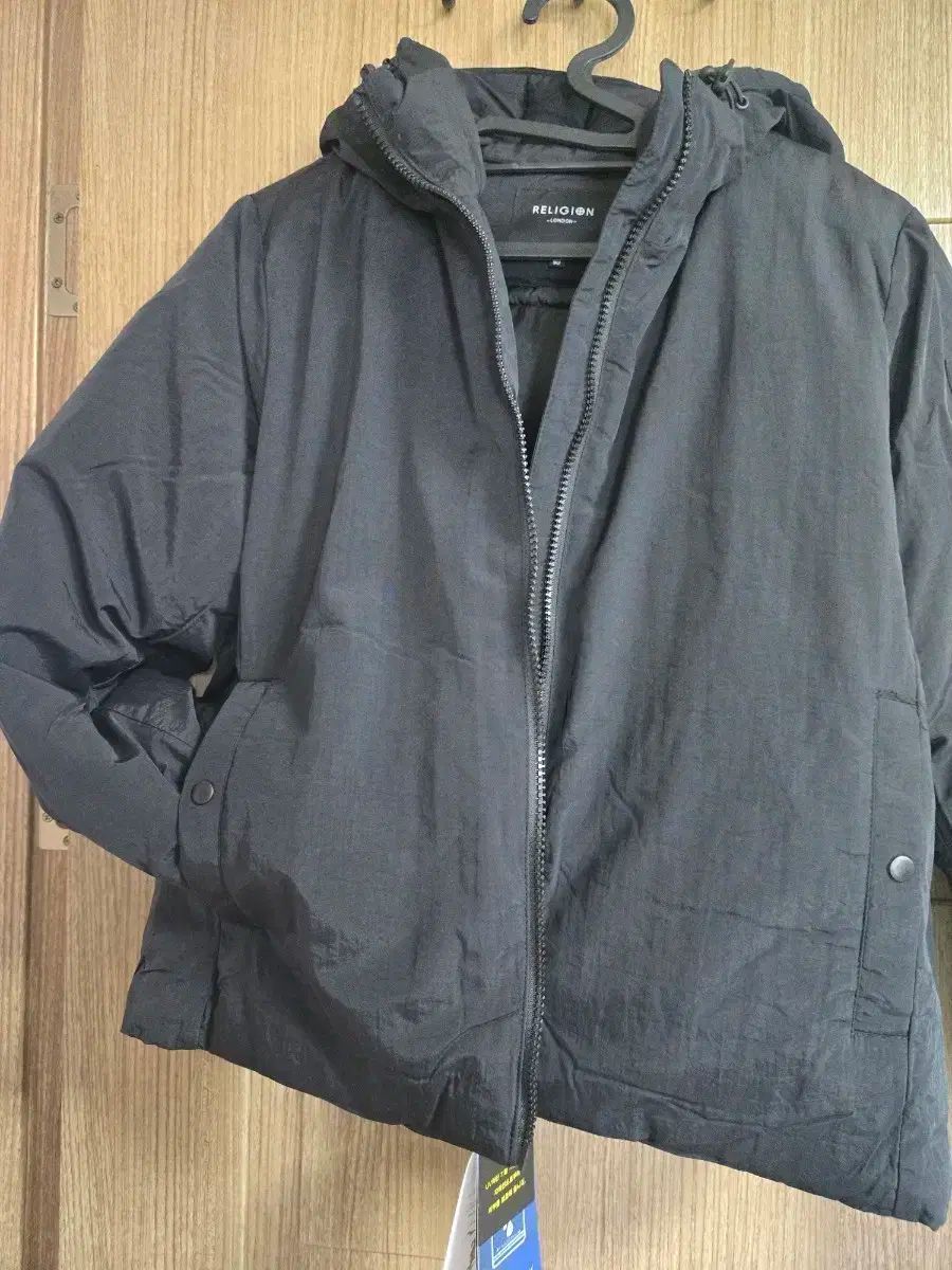 RELIGION ブラック フーディー ダウン アウター