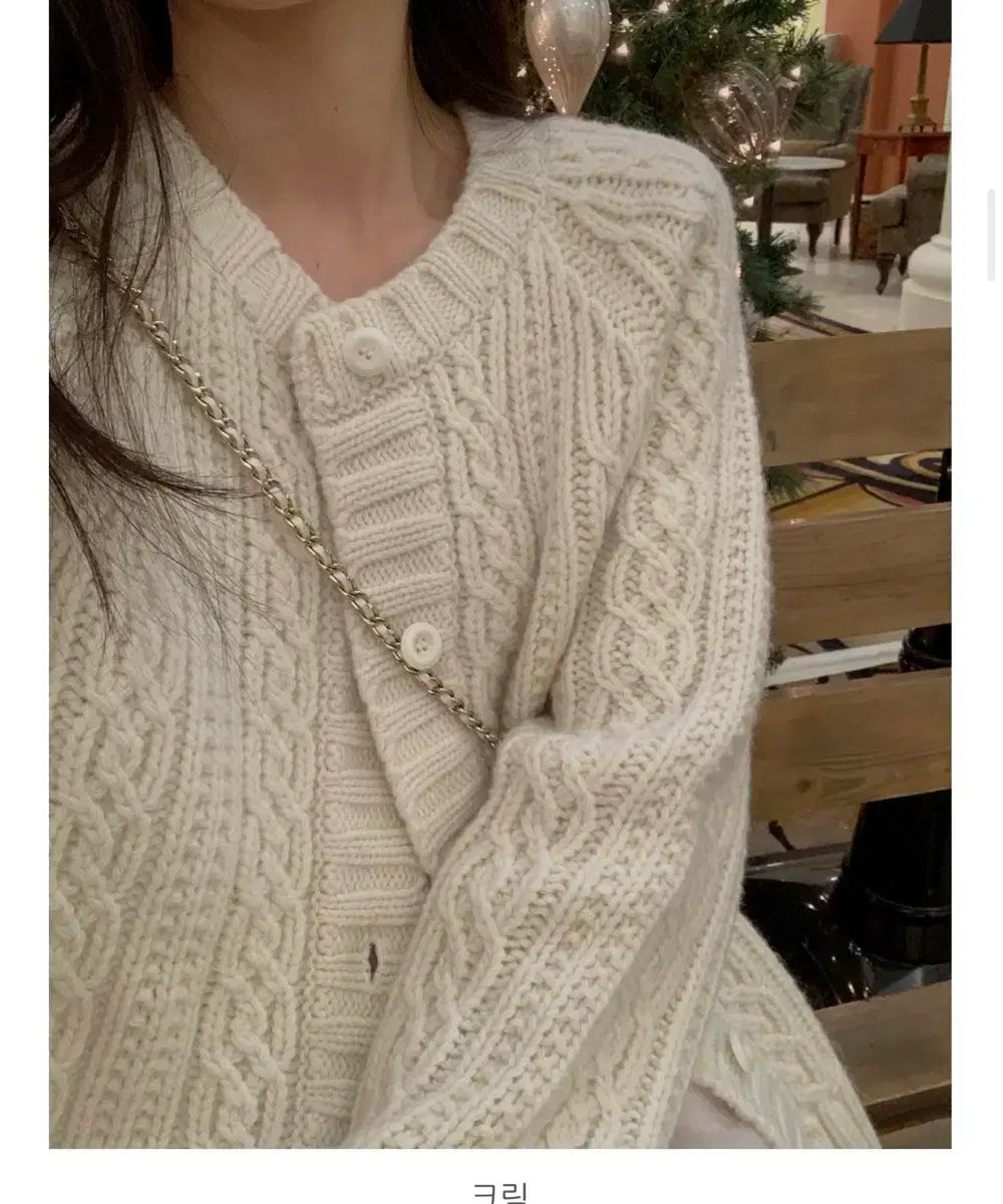 アイボリー ケーブル カーディガン - ハイクオリティ ウール80