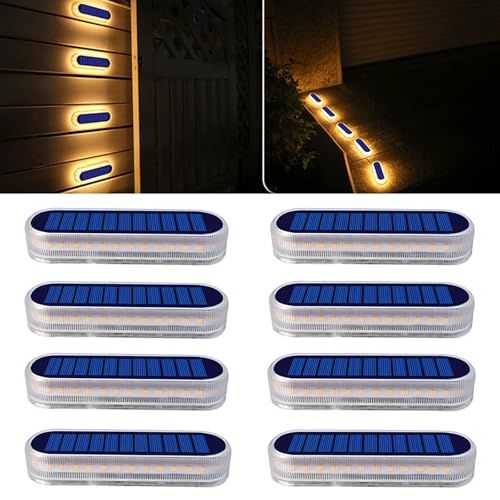 ソーラーライト 屋外 ガーデンライト IP68防水 30LED 暖色 ソーラー 屋外 階段ライト 庭 ライト 太陽光パネル充電 自動点灯 消灯 玄関先 庭 通路 車道 芝生 駐車場に最適 8個セット 76aa0733