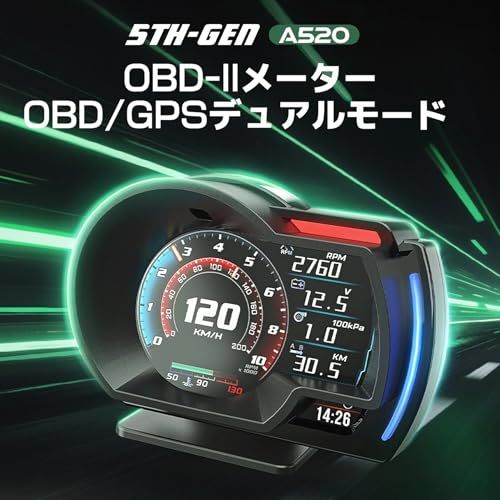 OBD2 メーター マルチメーター タコメーター 速度 水温 電圧 ブースト計 故障診断 警告機能 3.5インチ リアルタイム表示 日本語対応 21d3e497