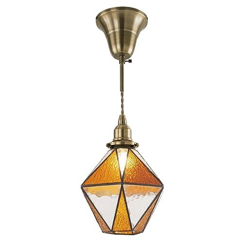 ぼん家具 ペンダントライト ガラス アンティーク 一灯 おしゃれ LED 口金E 17 吊り上げ灯 照明器具 キッチン ダイニング レトロ アンバー f 4 15 edc