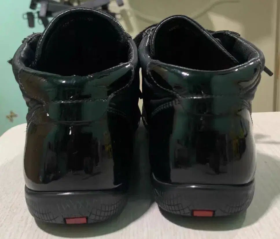  PRADA プラダ ブラック ハイトップ スニーカー 37 フラットシューズ バレエシューズ パンプス