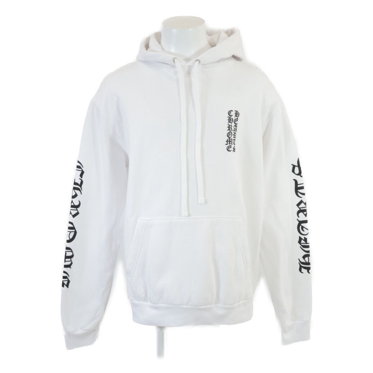 (新品、未使用)CHROME HEARTS ホワイトパーカー M Chrome Hearts クロムハーツ ロゴプリントプルオーバーパーカー M