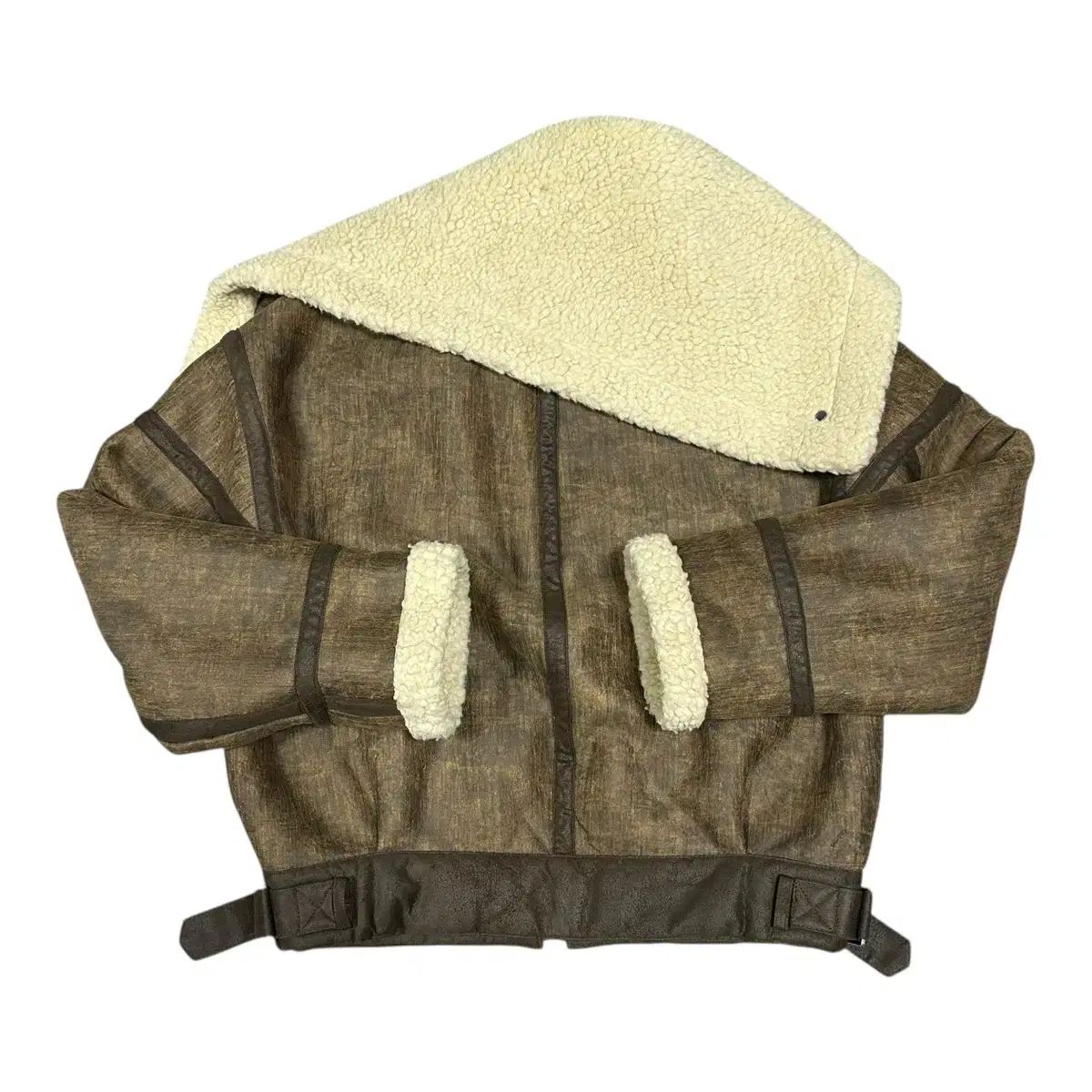 即配 ファーバズ シアリング ムートンコート ジャケット