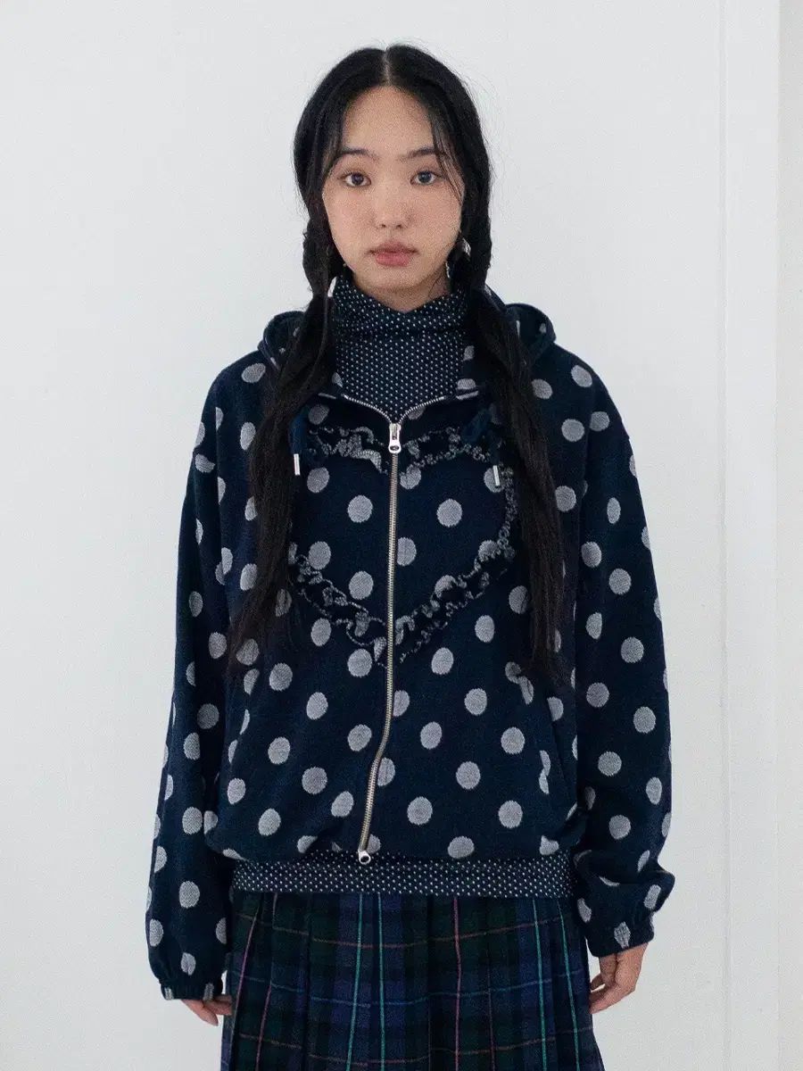 パンフロンパン フリル 下 ハート WHO ドット ネイビー