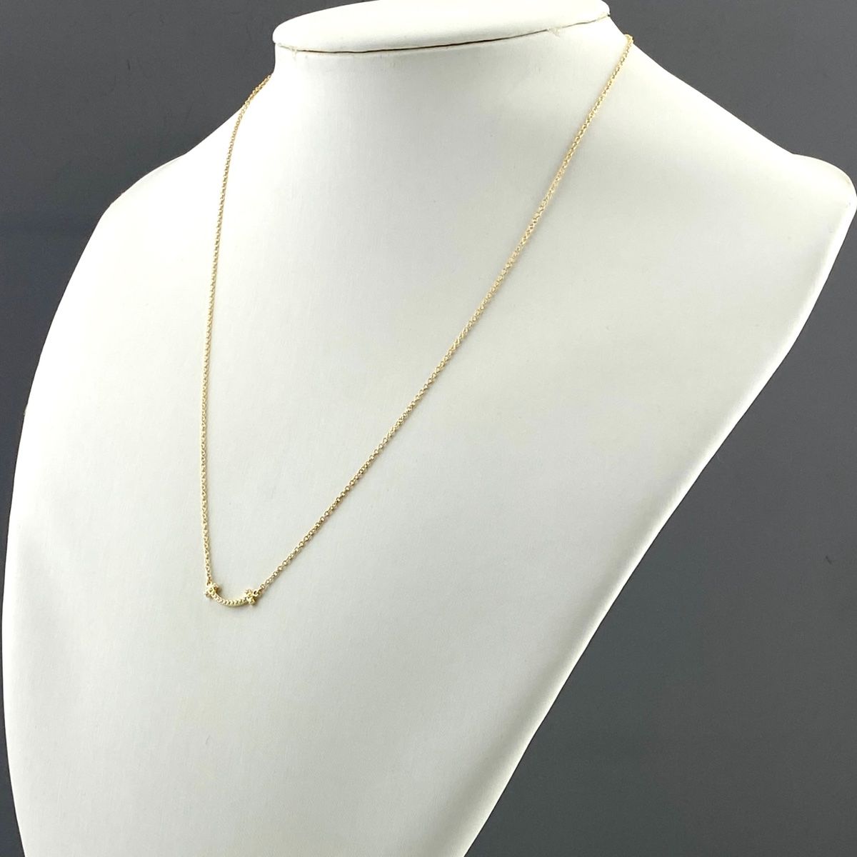 ティファニー TIFFANY&Co. T スマイル ネックレス YG イエローゴールド 