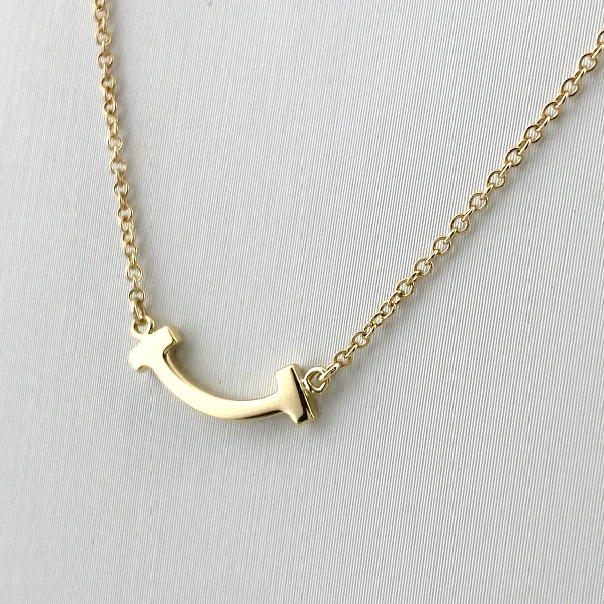 ティファニー TIFFANY&Co. T スマイル ネックレス YG イエローゴールド 