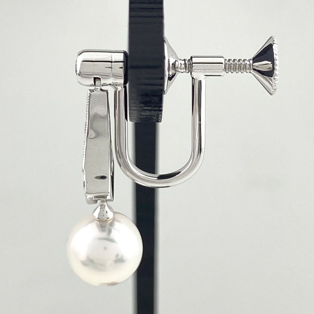 ミキモト パール デザインイヤリング 真珠 イヤリング K 18 ダイヤモンド レディース