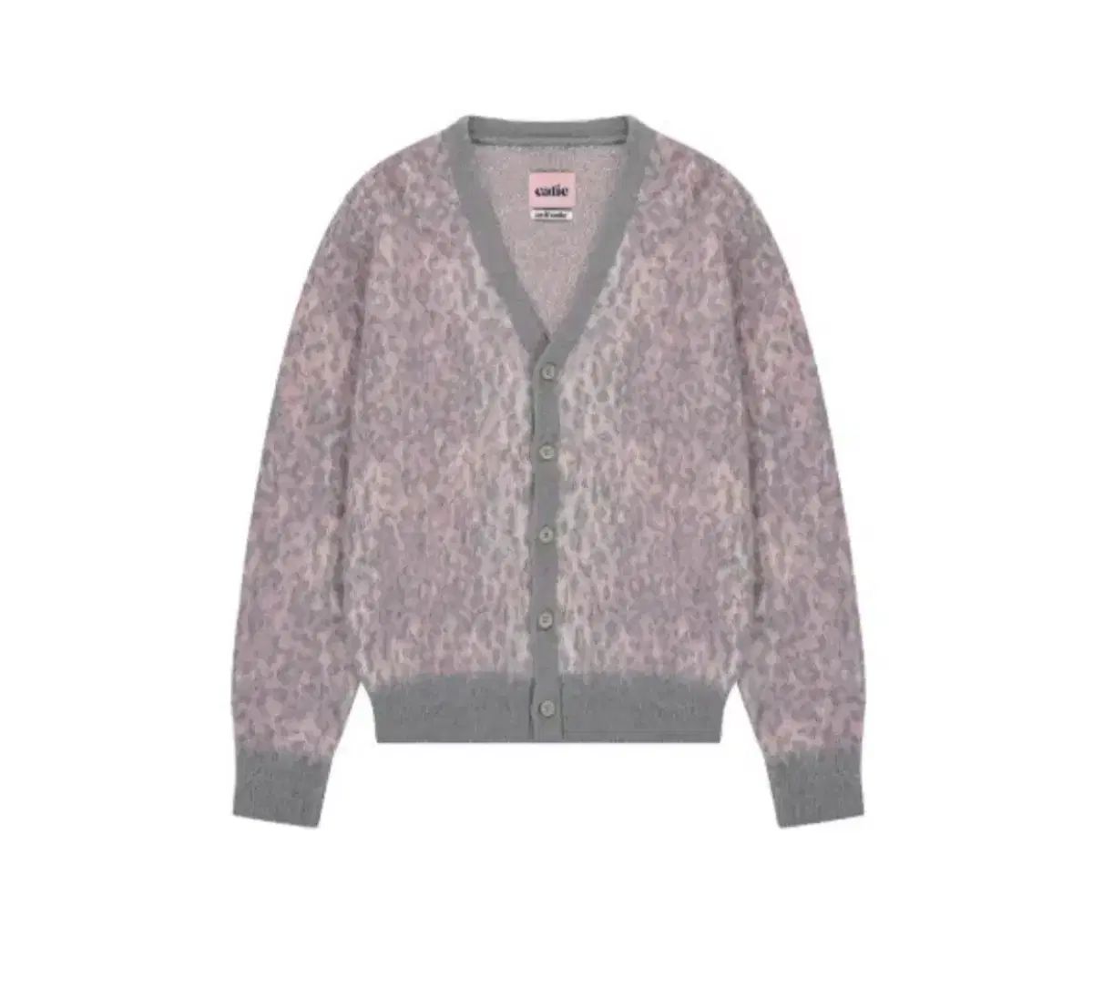  エズイフLEOPARD KNIT CARDIGAN PINK 長袖 カーディガン ボレロ アンサンブル