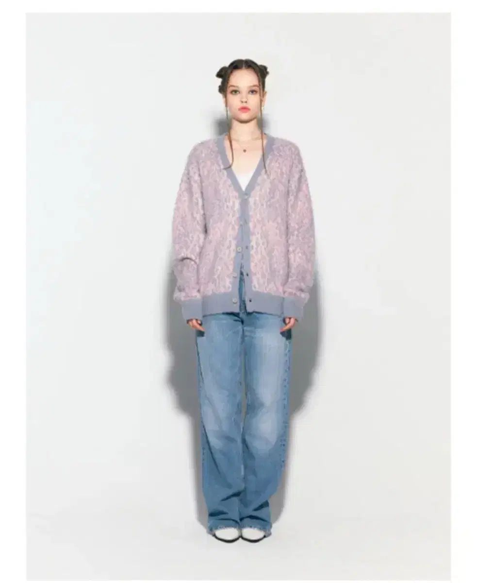 エズイフLEOPARD KNIT CARDIGAN PINK