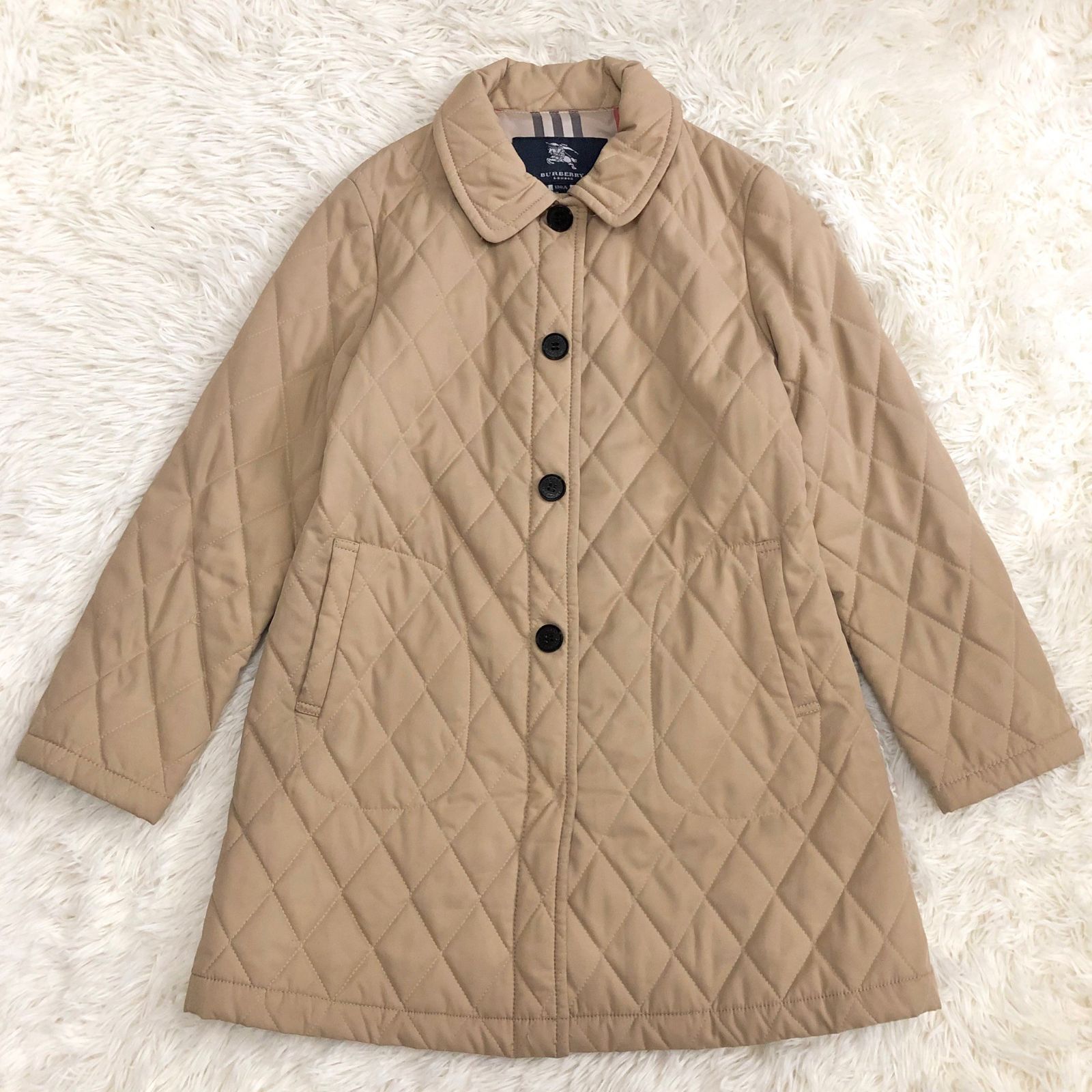キルティングコート 130 A ノバチェック ベージュジャケット バーバリー Aライン