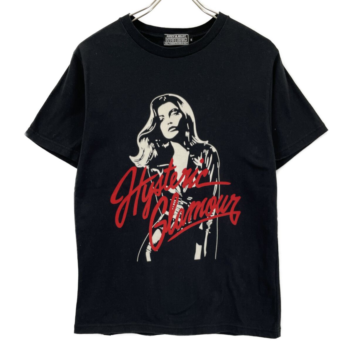 HYSTERIC GLAMOUR ヒステリックグラマー 02251CT53 ﾌﾞﾗｯｸ LEATHER WOMAN Tｼｬﾂ S