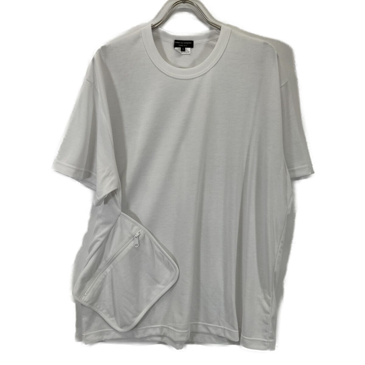 COMMEdesGARCONS HOMME PLUS コムデギャルソンオムプリュス 25SS PO-T018 ホワイト ポリエステル Zip Short Sleeve T-Shirt S