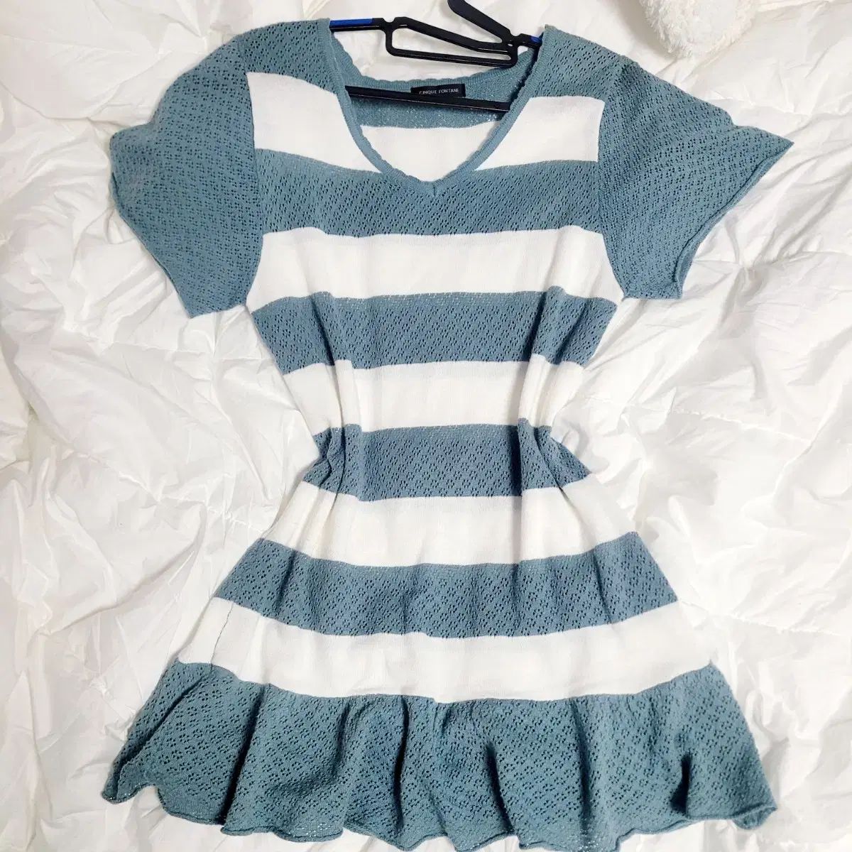 必須アイテム 合井ヴィンテージ ストライプ レイヤード ニット