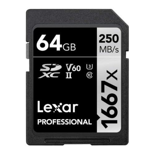 爽快な Lexar プロフェッショナル SDHC SDXC 1667x UHS-II 64GB メモリーカード 2パック LSD64GCBNA1667 育つ