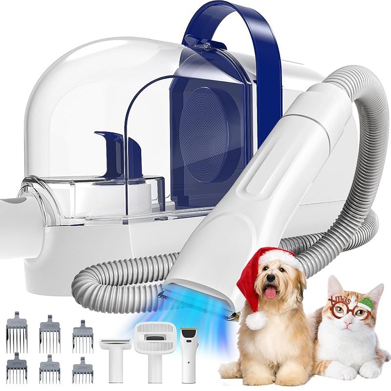 犬のグルーミング掃除機 Rywell犬の毛の掃除機12000Pa 毛づくろいのための静かな犬の掃除機 ペットバリカンと1.5L犬のグルーミングキット