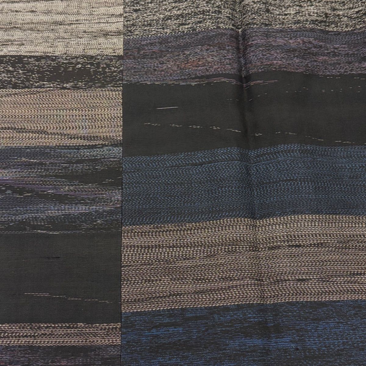 道中着 身丈120 cm 裄丈62 S 紬地 和装コート 着物衿 段縞 幾何学 焦茶色 正絹 秀品