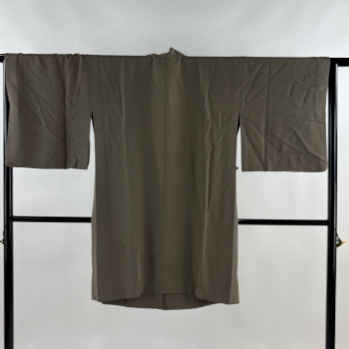 道中着 身丈97 5 cm 裄丈66 M 和装コート 網代 灰茶 正絹 秀品