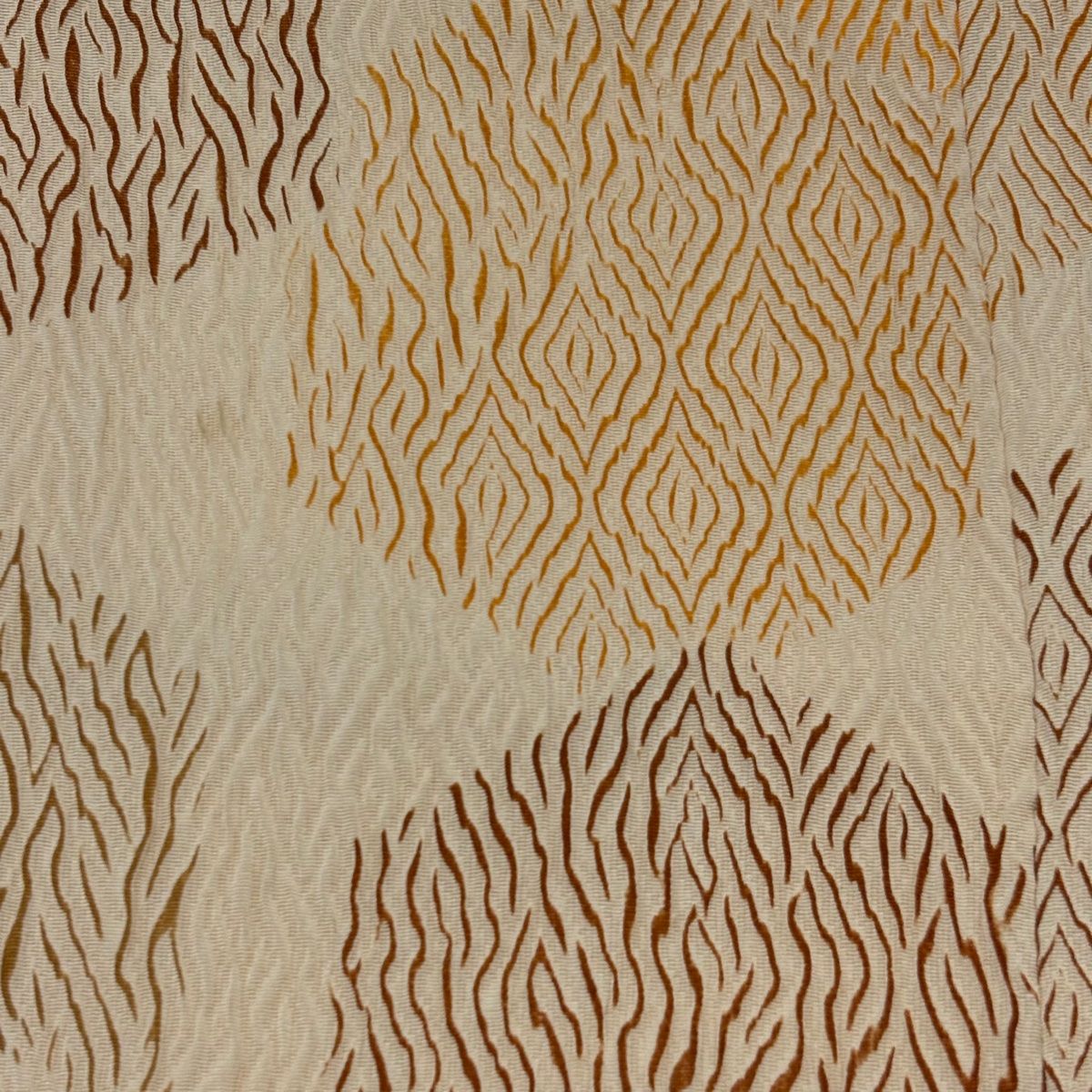  道行 身丈100 cm 裄丈66 M 和装コート 角衿 亀甲 幾何学 薄オレンジ 正絹 秀品 羽織 着物 浴衣