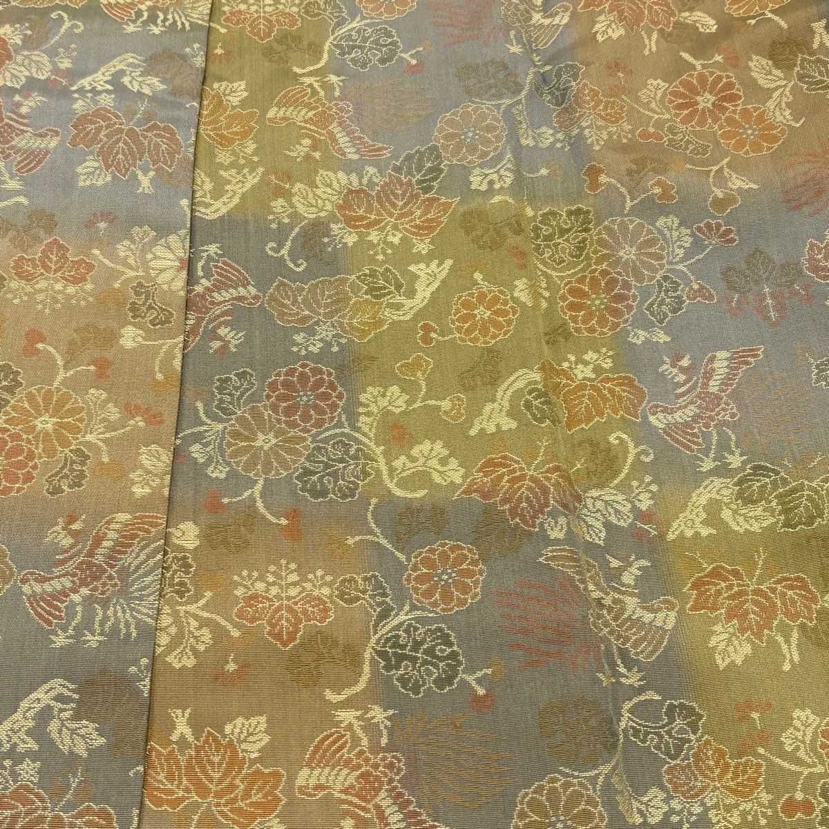 道中着 身丈94 cm 裄丈63 S 和装コート 鳥 桐 薄黄土色 正絹 秀品