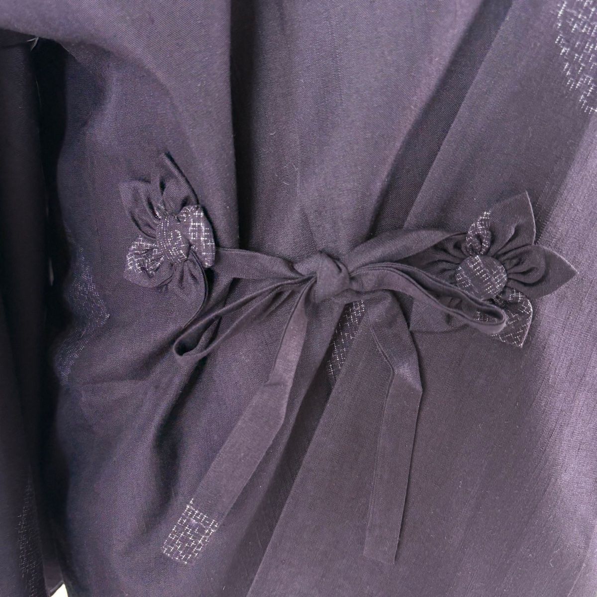  道中着 身丈96 5 cm 裄丈66 M 和装コート 証紙 雪輪 亀甲絣 濃紫 正絹 秀品 羽織 着物 浴衣