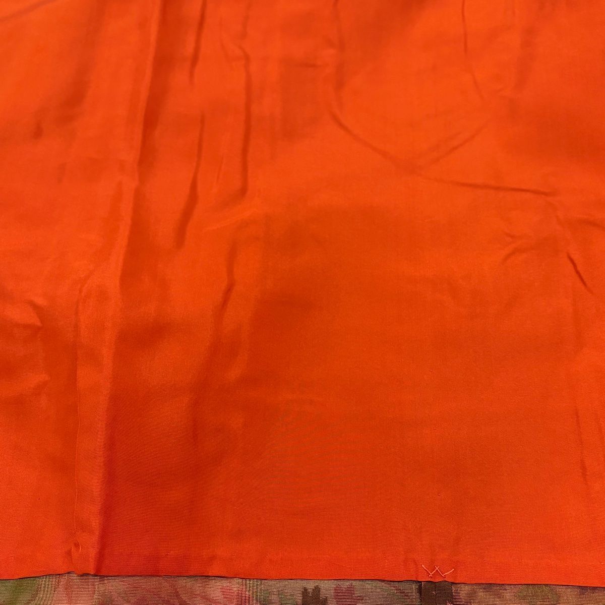  道中着 身丈138 cm 裄丈68 L 和装コート 千代田衿 鈴乃屋 流水 草花 茜色 正絹 秀品 羽織 着物 浴衣