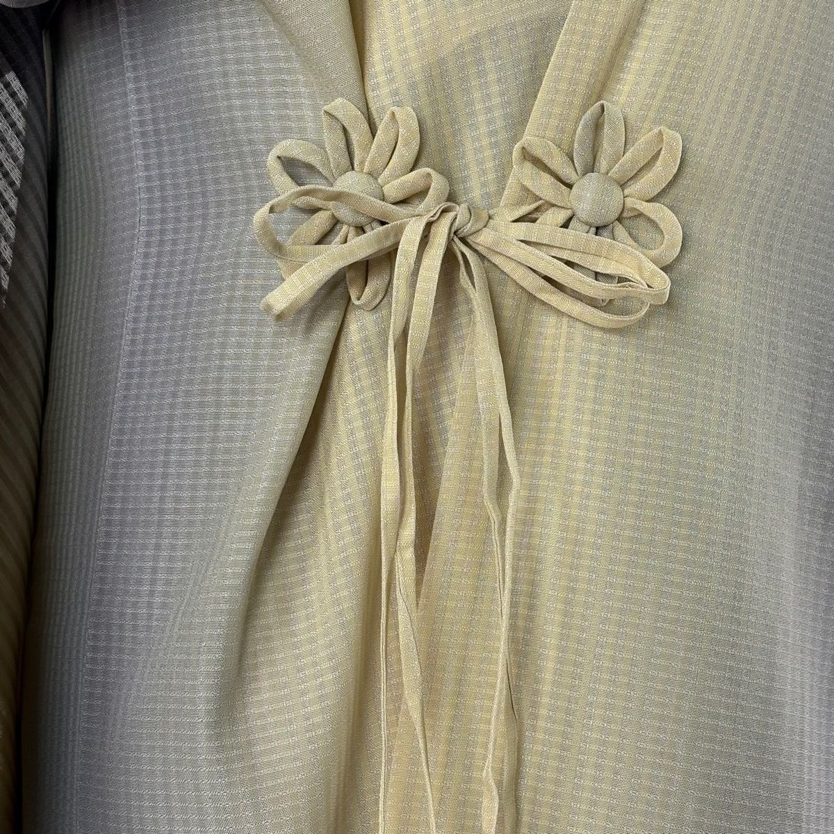  道中着 身丈124 cm 裄丈65 M 和装コート 着物衿 縦ぼかし ベージュ 正絹 秀品 羽織 着物 浴衣