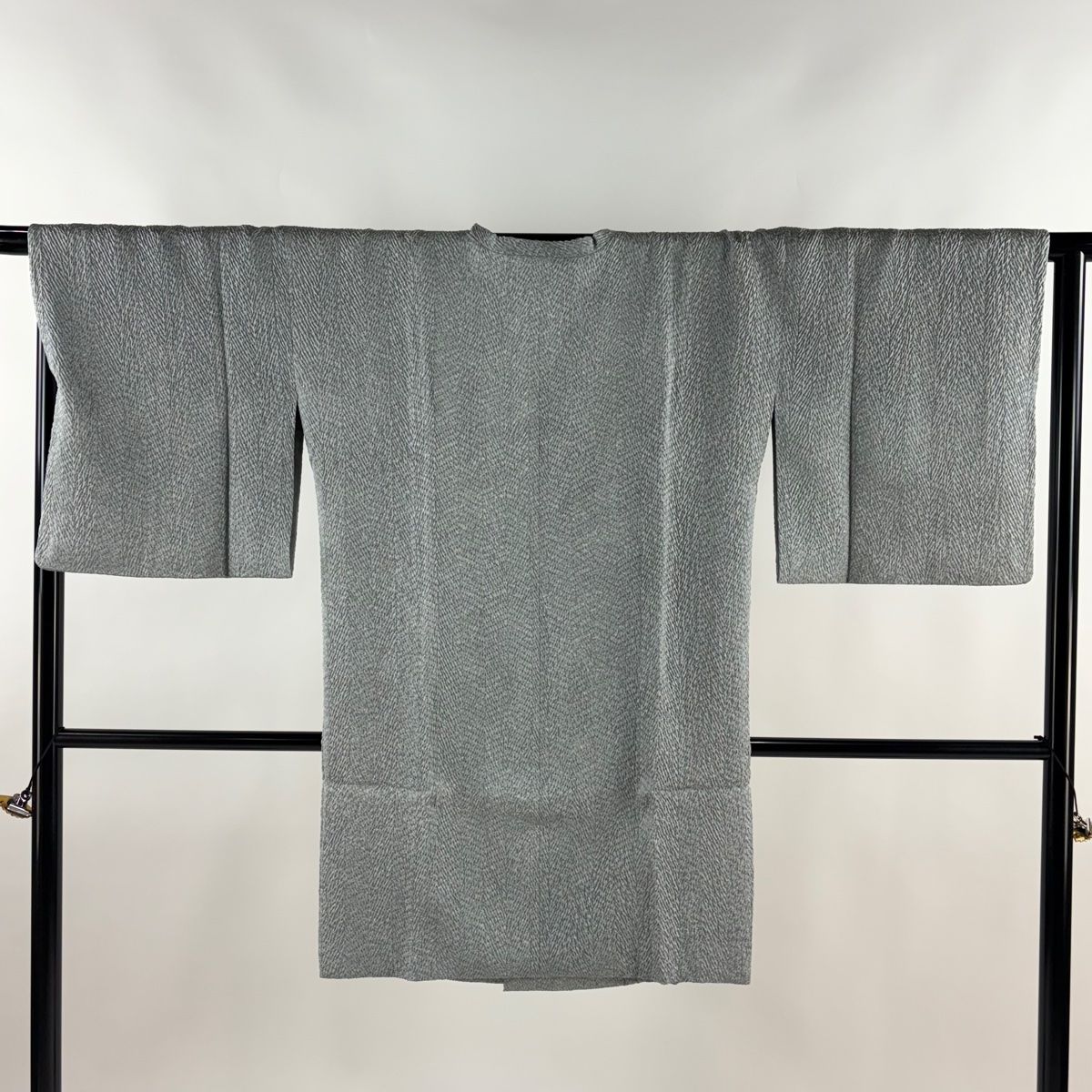 道行 身丈98 cm 裄丈67 5 L 和装コート 角衿 幾何学模様 絞り 水色 正絹 秀品