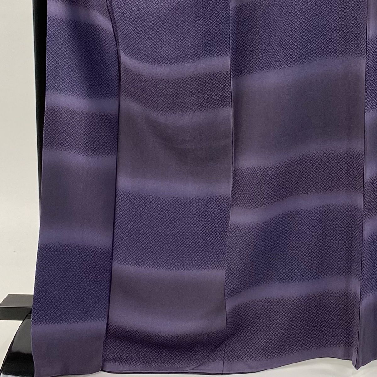 小紋 身丈169 cm 裄丈68.5 L 袷 鹿子柄 ぼかし 紫 正絹 秀品