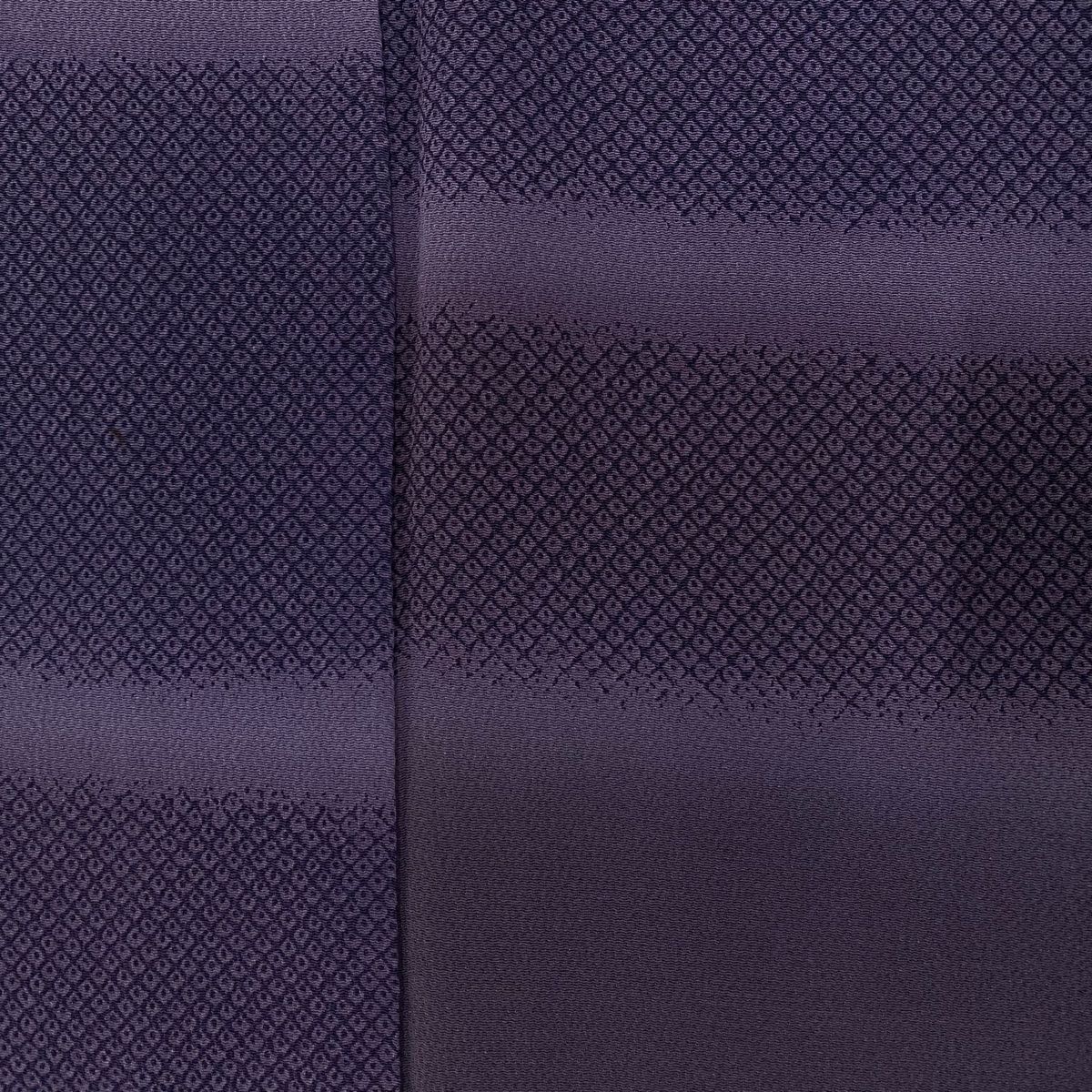  小紋 身丈169 cm 裄丈68 5 L 袷 鹿子柄 ぼかし 紫 正絹 秀品 小紋 着物