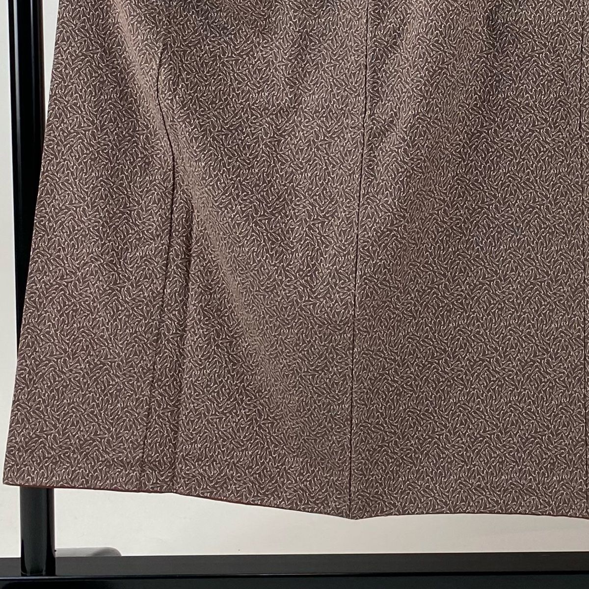 小紋 身丈151 cm 裄丈62.5 S 袷 紬地 幾何学 小豆色 正絹 秀品