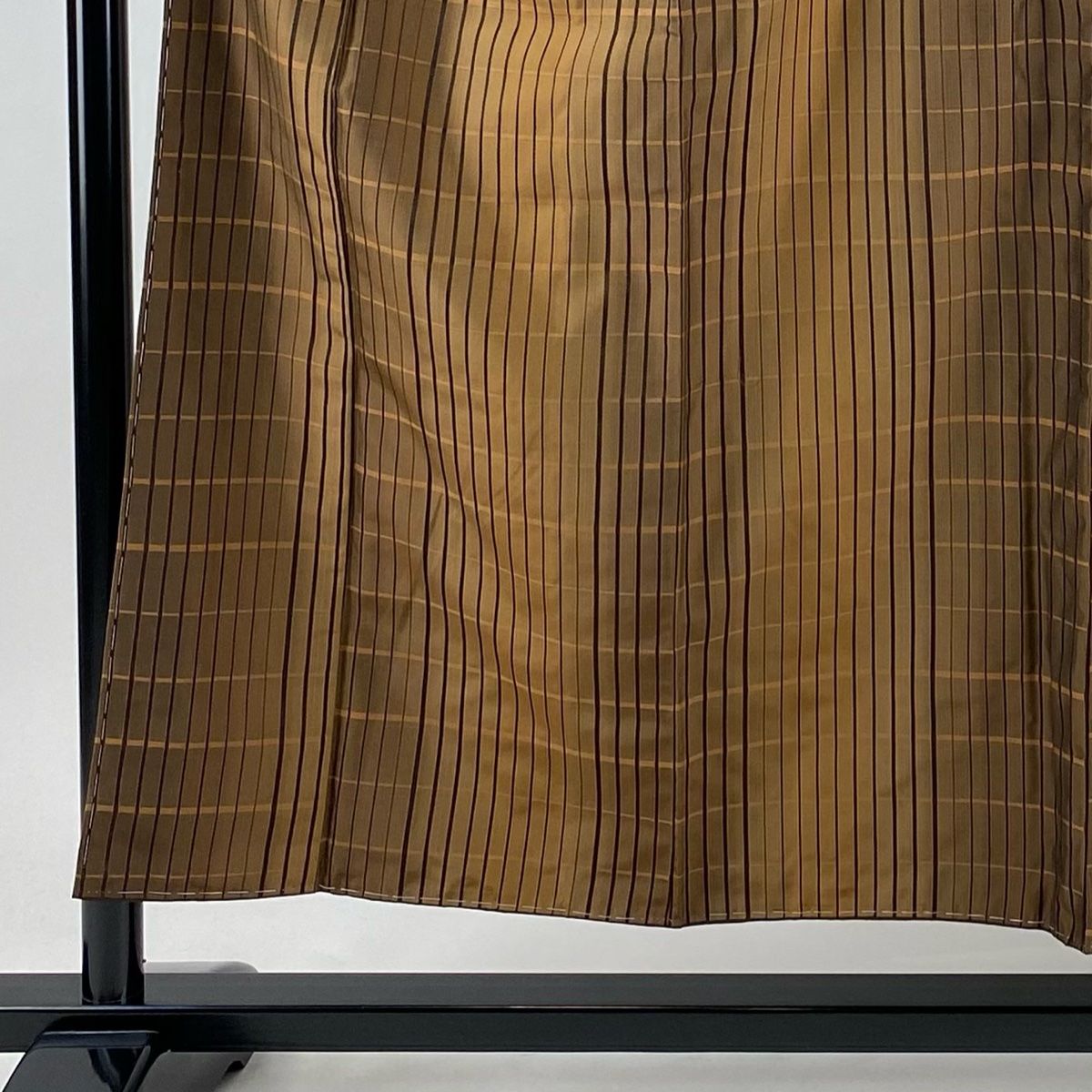 紬 身丈154.5 cm 裄丈64.5 M 袷 格子 茶色 正絹 秀品