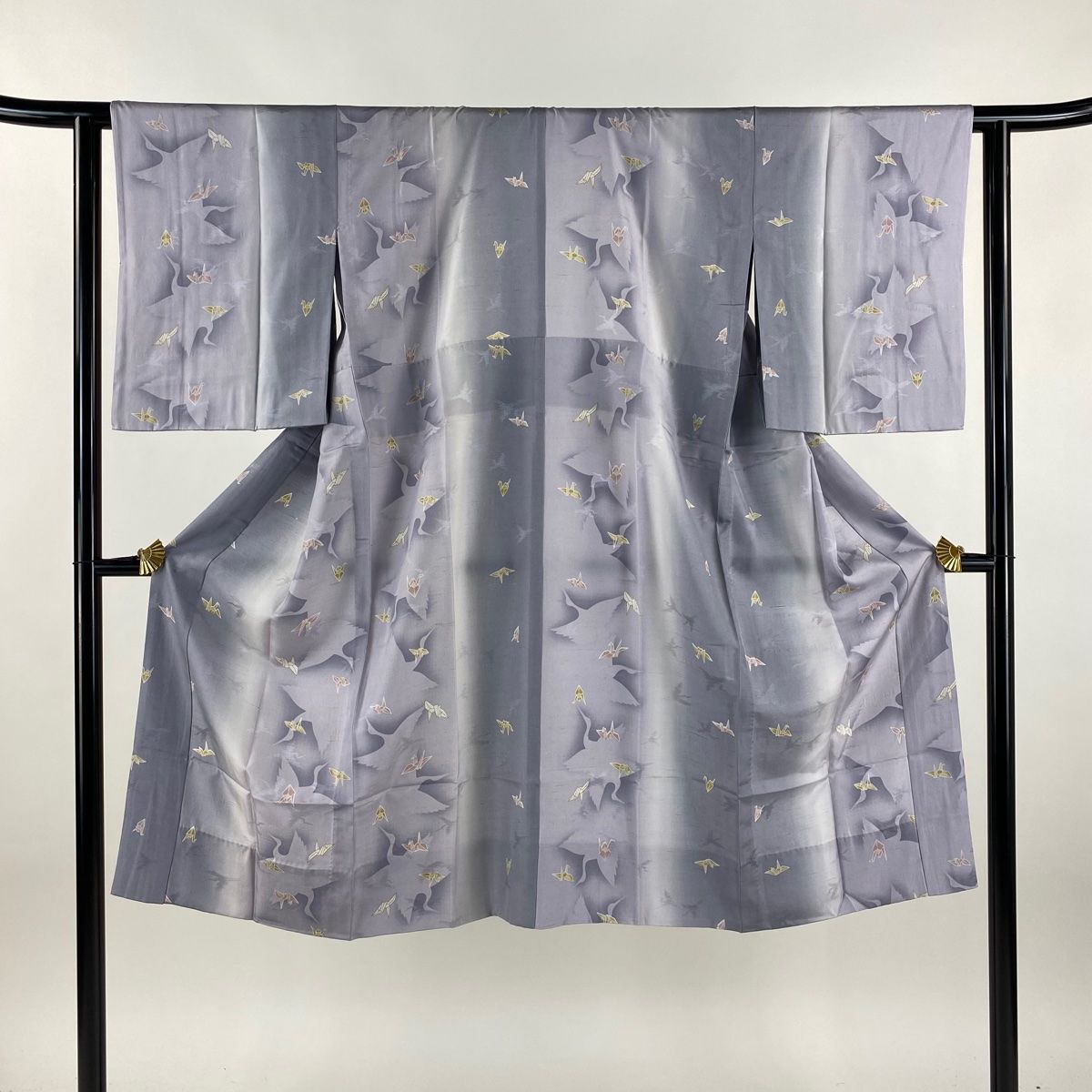 長襦袢 身丈121 cm 裄丈61.5 S やまと 鶴 シルエット 薄紫 正絹 秀品