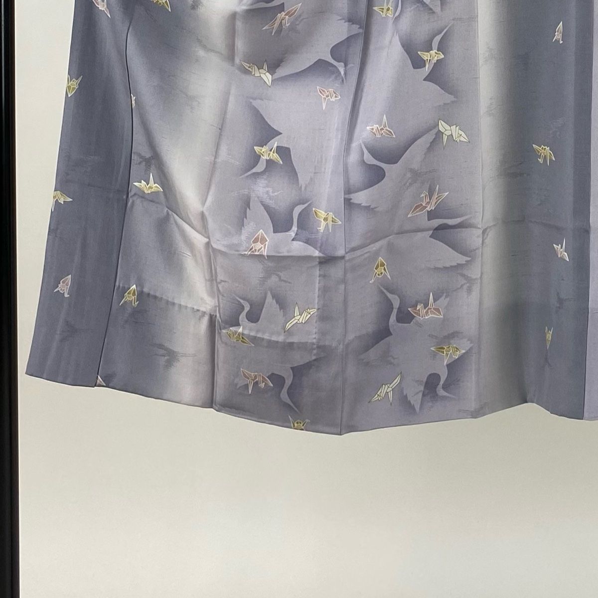 長襦袢 身丈121 cm 裄丈61.5 S やまと 鶴 シルエット 薄紫 正絹 秀品