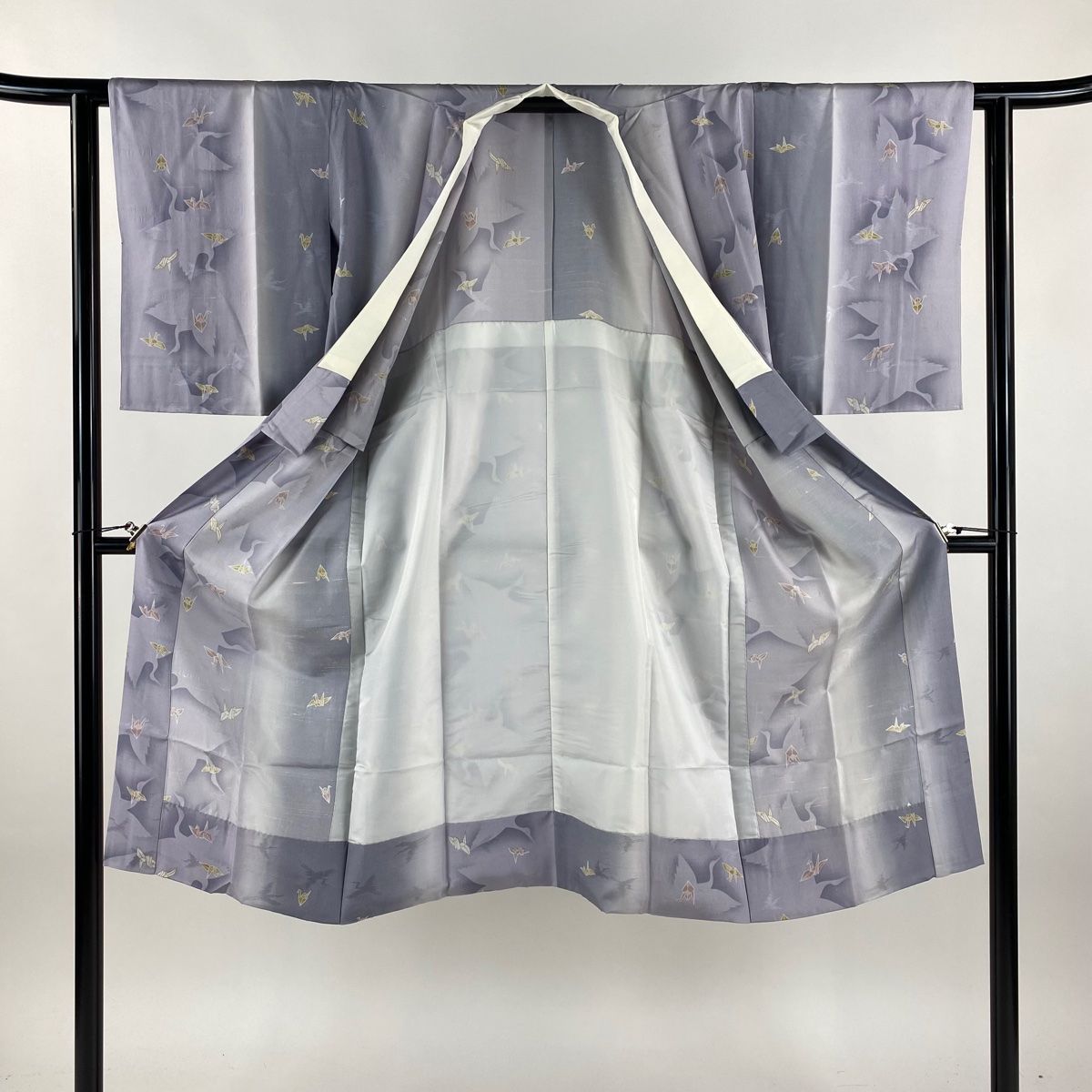  長襦袢 身丈121 cm 裄丈61 5 S やまと 鶴 シルエット 薄紫 正絹 秀品 長襦袢 長襦袢 半襦袢