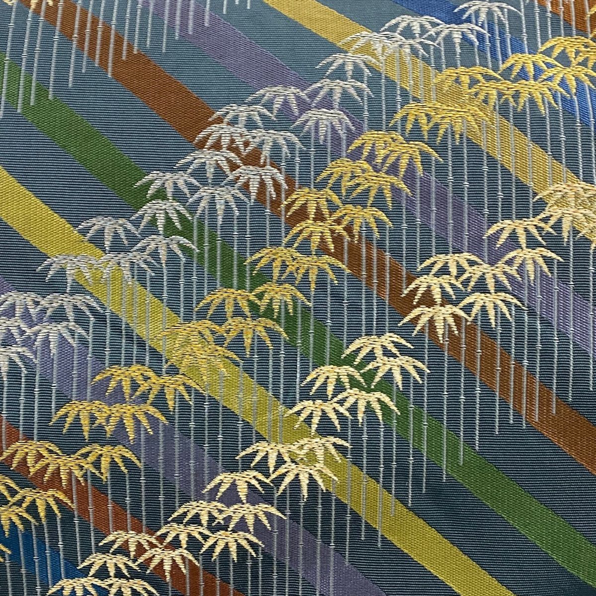 ◇503my41◇川島織物 絽 夏帯 秋草文 金銀糸 六通 袋帯◇美品 袋帯 名品 川島織物 落款 本袋 向鳥 毘沙門亀甲 金銀糸 箔 薄黄土色 六