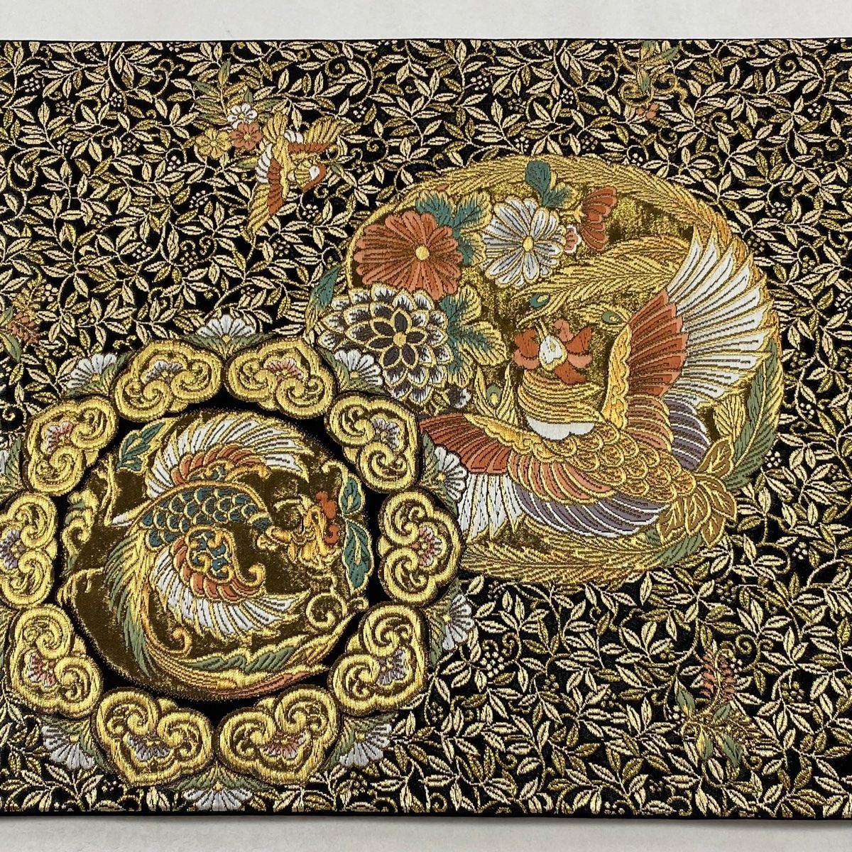 美品】 袋帯 秀品 鳳凰 草花 金糸 箔 黒 六通 正絹 【中古】 - メルカリ