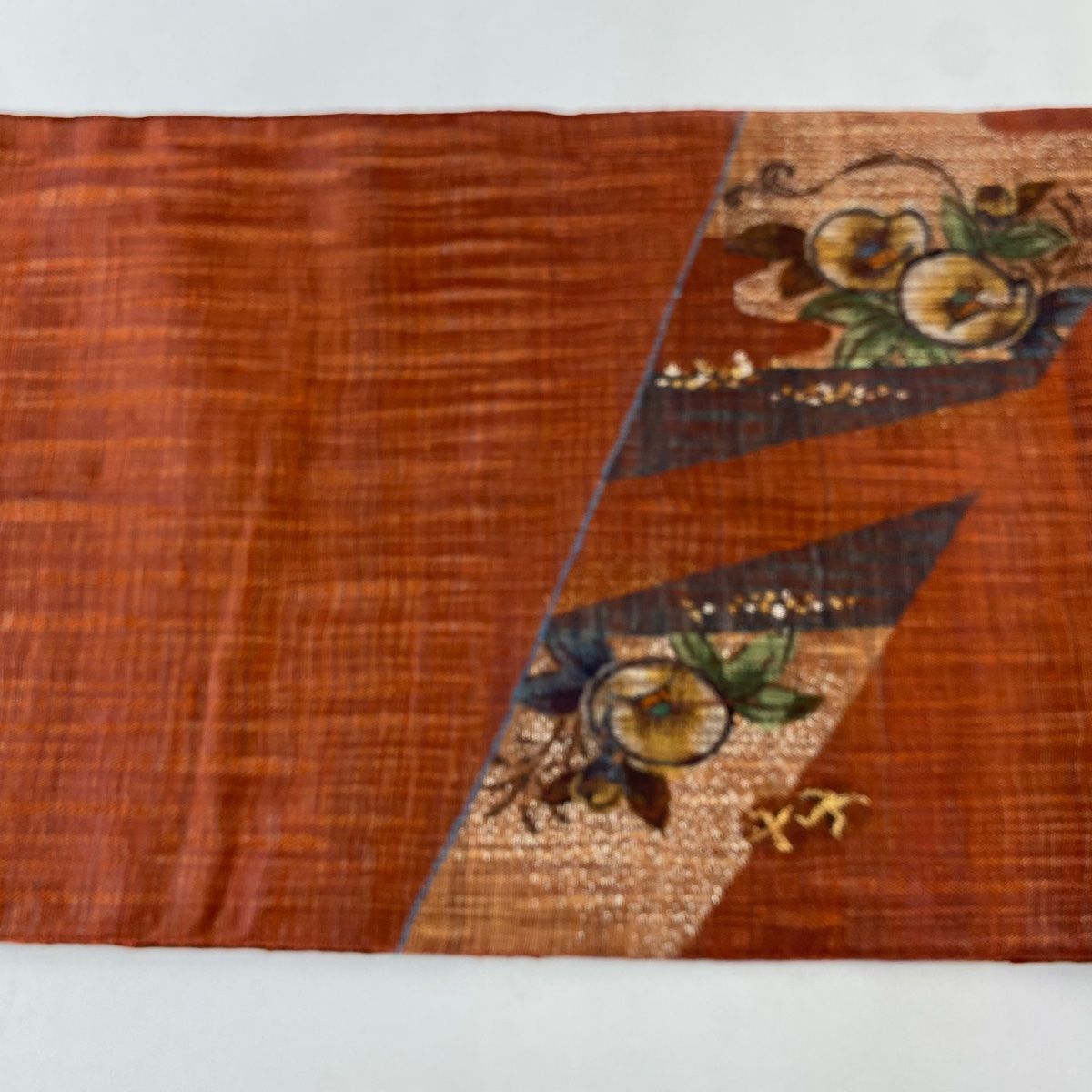 袋帯 名品 渡文 落款 椿 箔 茜色 お太鼓柄 正絹 【中古】 - メルカリ