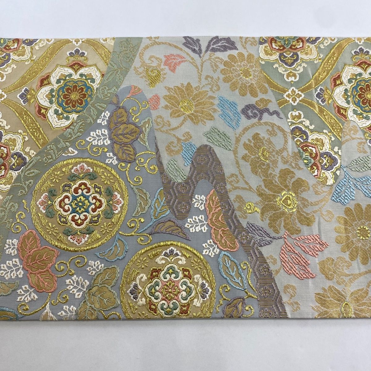  袋帯 落款 鳳翔 華文 桐 金糸 箔 金色 六通 正絹 袋帯 帯