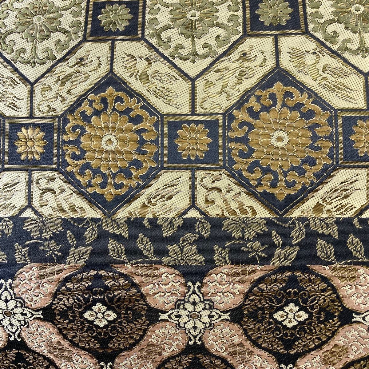 袋帯 箔屋清兵衛 落款 悠久の美 華文 鳥 箔 深緑 全通 正絹