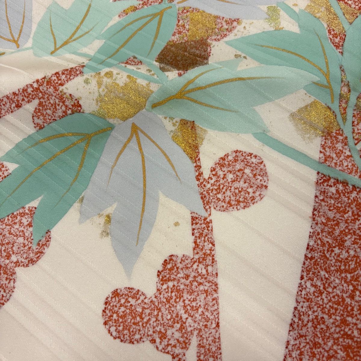  振袖 身丈170.5 cm 裄丈68 L 袷 牡丹 枝梅 金彩 染め分け クリーム 正絹 秀品 振袖 着物