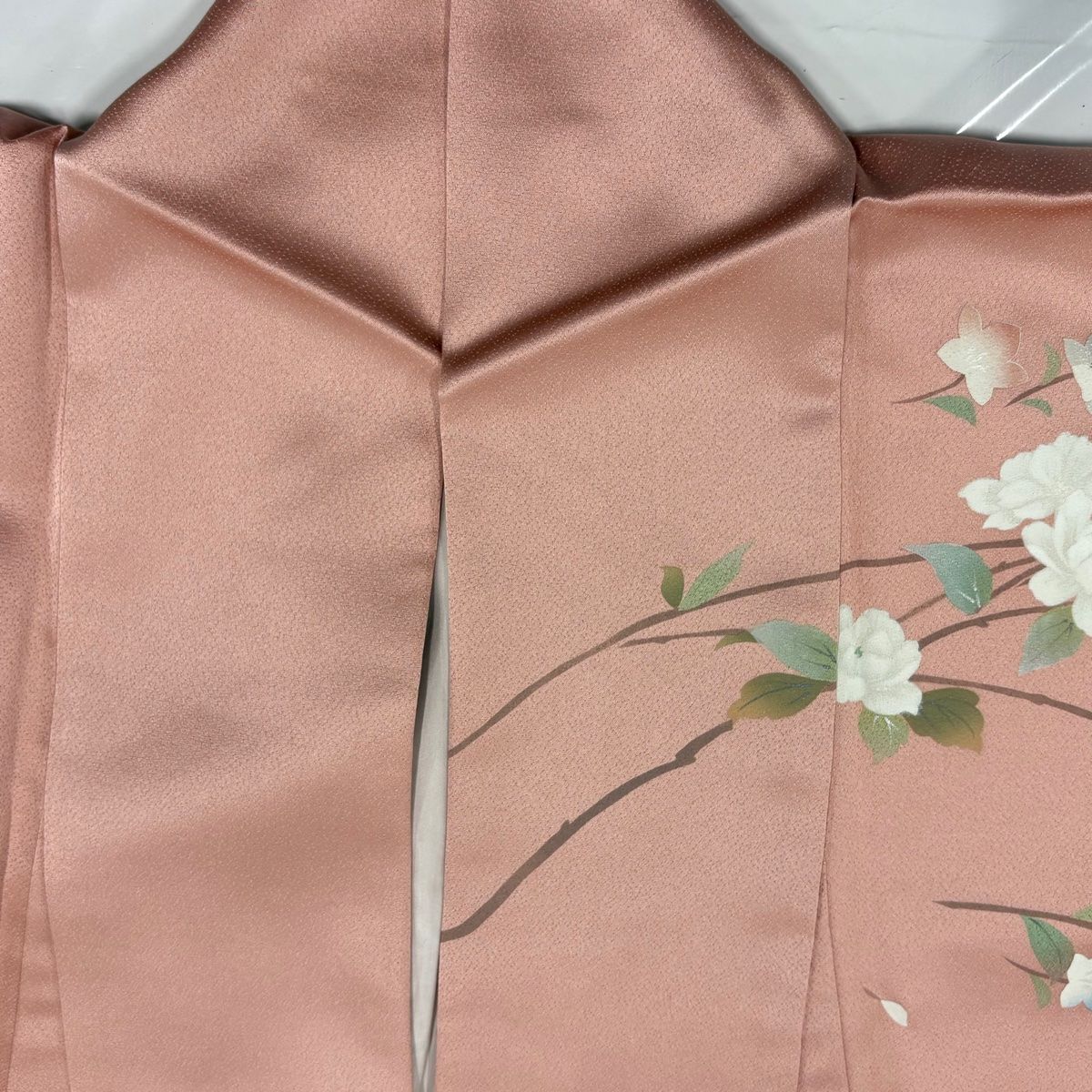  訪問着 身丈167 5 cm 裄丈67 L 袷 枝花 菊 金銀彩 ぼかし ピンク 正絹 秀品 訪問着 付け下げ 着物