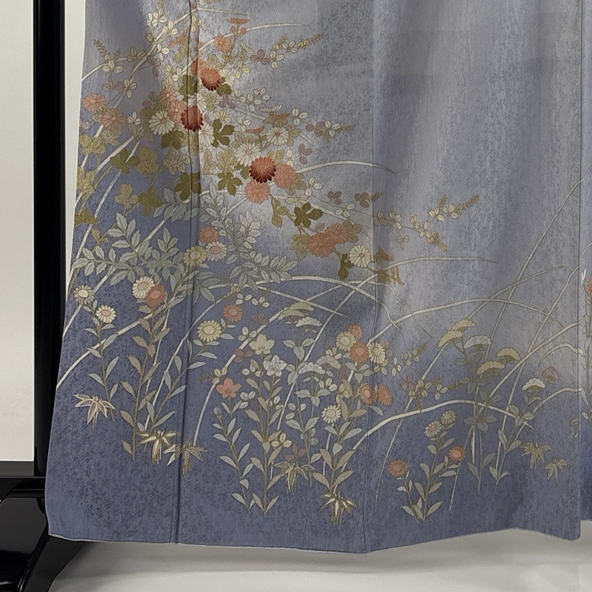 訪問着 身丈166 cm 裄丈67 M 袷 菊 萩 金彩 ぼかし 薄紫 正絹 秀品